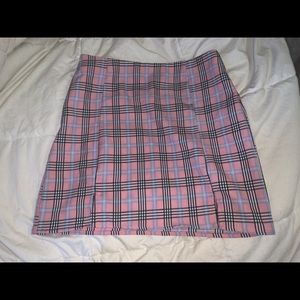 Pink Plaid Skirt